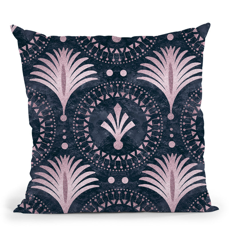 Art Deco Blue Gold Xi Throw Pillow By Andrea Haase