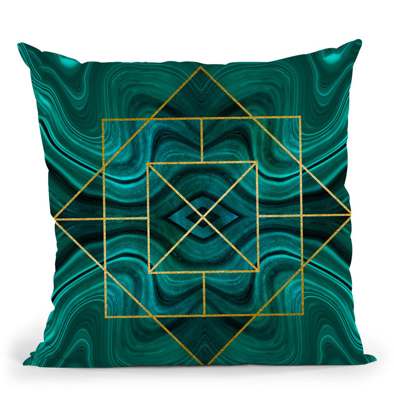Art Deco Marble Green Throw Pillow By Andrea Haase