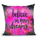 Believe Pink Throw Pillow By Andrea Haase