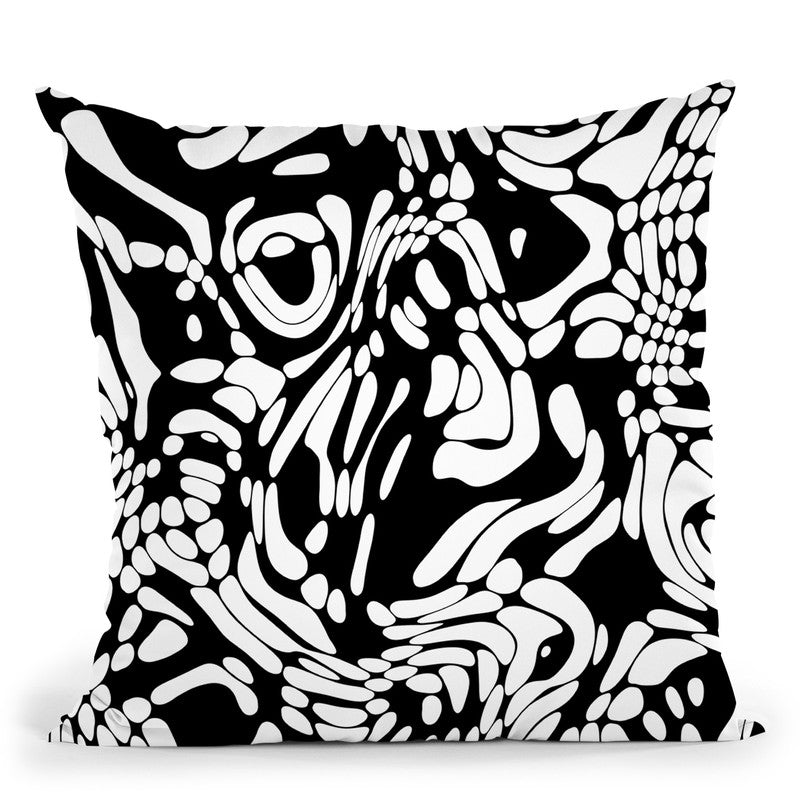 Black And White Odd Shape Throw Pillow By Andrea Haase