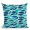Blue Fishy Feathers Throw Pillow By Andrea Haase