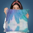 Blue Palm Tree Throw Pillow By Andrea Haase
