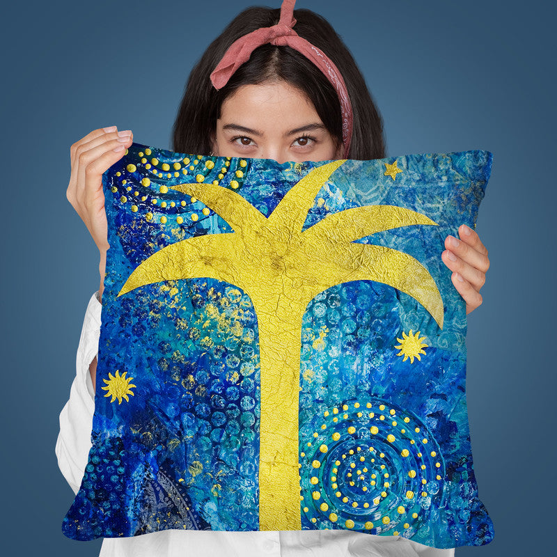 Blue Tropical Night Throw Pillow By Andrea Haase