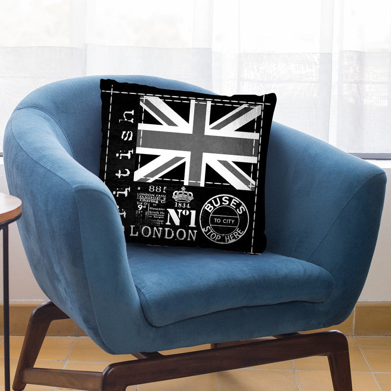 Britain Black And White Throw Pillow By Andrea Haase