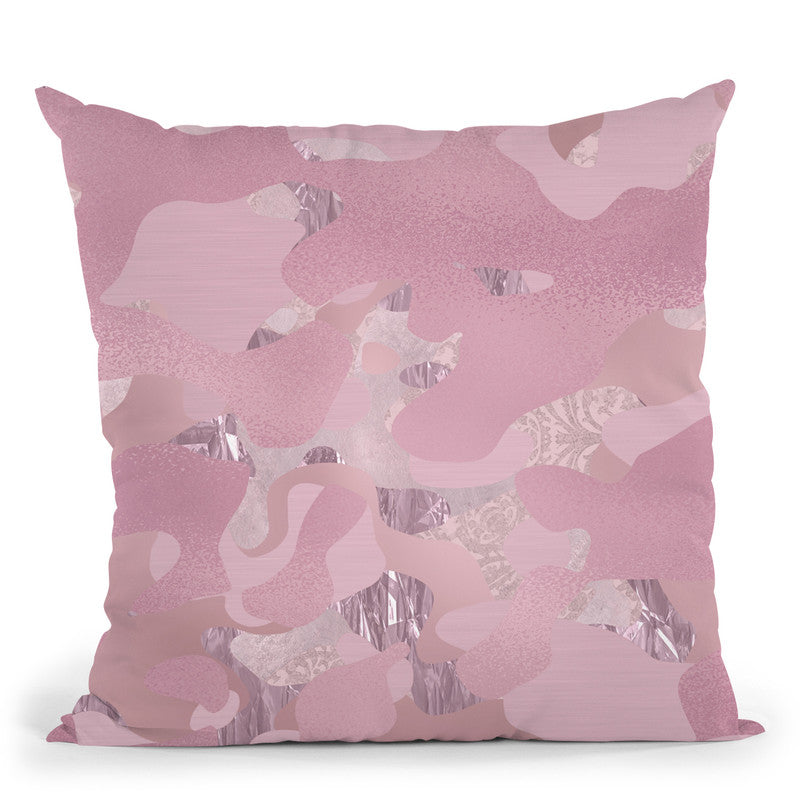 Camouflage Soft Pink Throw Pillow By Andrea Haase