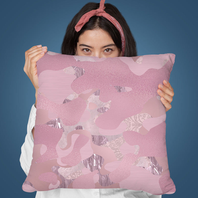 Camouflage Soft Pink Throw Pillow By Andrea Haase