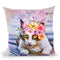 Cat Flower Headband Throw Pillow By Andrea Haase