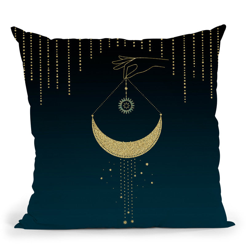 Celestial Moon Throw Pillow By Andrea Haase