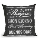 Chalkboard Bonjour Throw Pillow By Andrea Haase