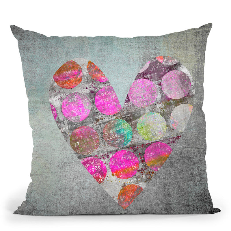 Dotted Heart Throw Pillow By Andrea Haase