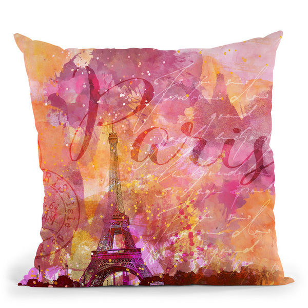 Eiffel Tower Paris Throw Pillow By Andrea Haase