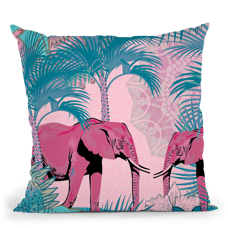 Elephant Jungle Throw Pillow By Andrea Haase