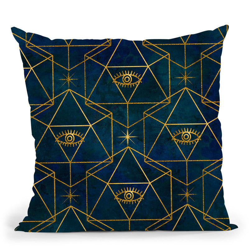 Eye Gold Pattern Throw Pillow By Andrea Haase