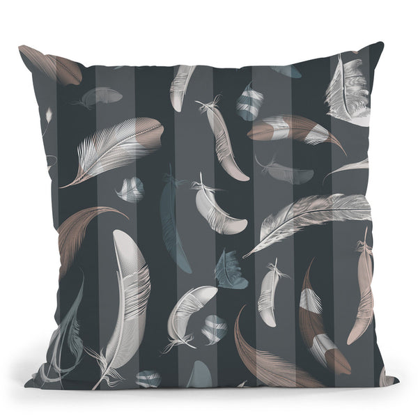 Feather Stripes Throw Pillow By Andrea Haase