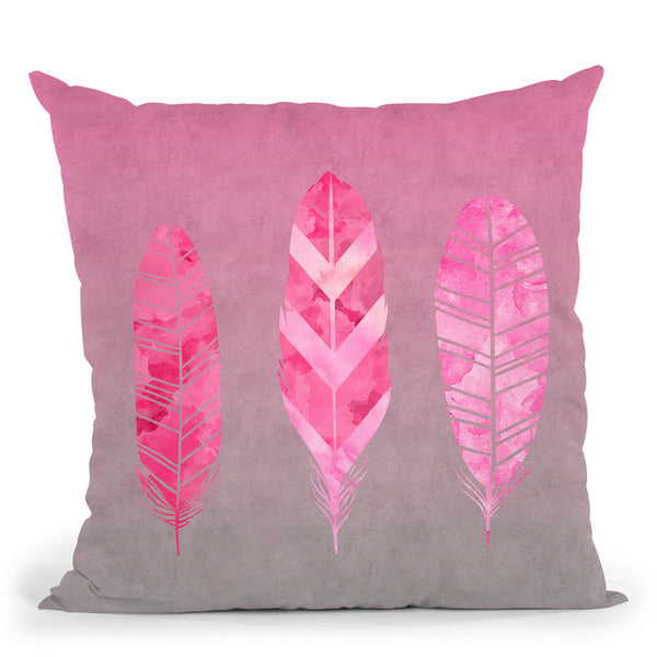 Federn Pink Throw Pillow By Andrea Haase