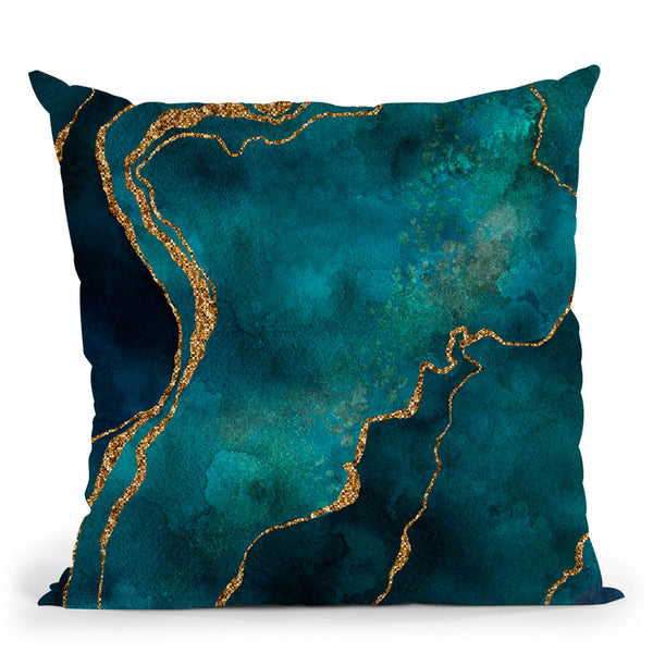 Gemstone Glamour Teal Throw Pillow By Andrea Haase