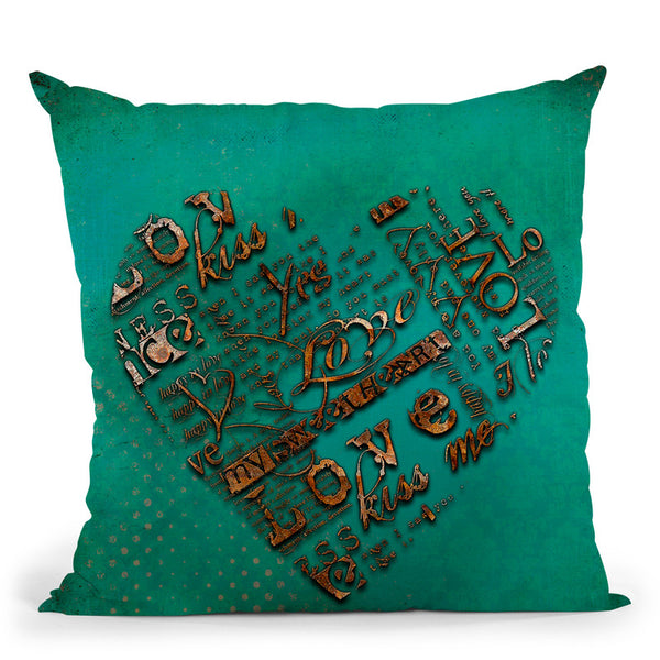 Grunge Heart Throw Pillow By Andrea Haase