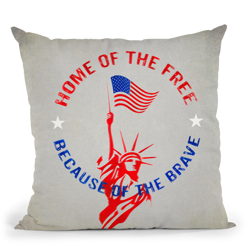 Home Of The Free Throw Pillow By Andrea Haase