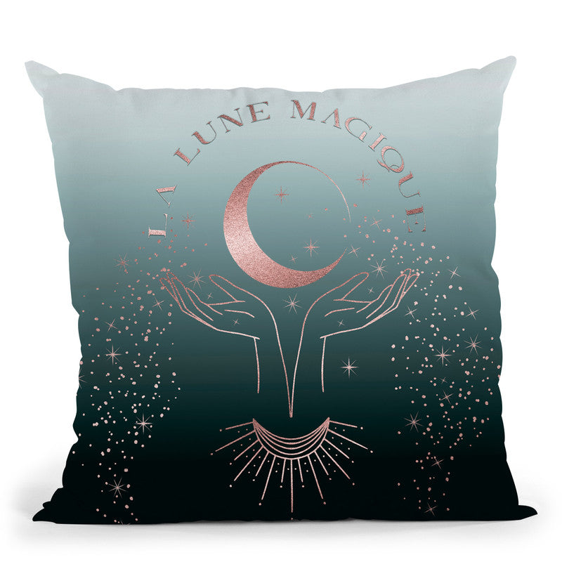 La Lune Magique Rosegold Throw Pillow By Andrea Haase