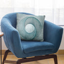 Line Round Teal Throw Pillow By Andrea Haase