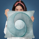Line Round Teal Throw Pillow By Andrea Haase