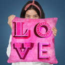 Love Pink Throw Pillow By Andrea Haase