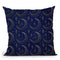Moon Pattern Blue Gold Throw Pillow By Andrea Haase