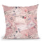 Old Letters Pink Throw Pillow By Andrea Haase