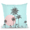 Palm Tree Pink Aqua Throw Pillow By Andrea Haase