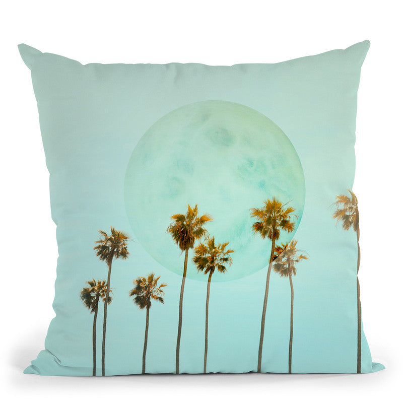Palm Trees Moon Throw Pillow By Andrea Haase