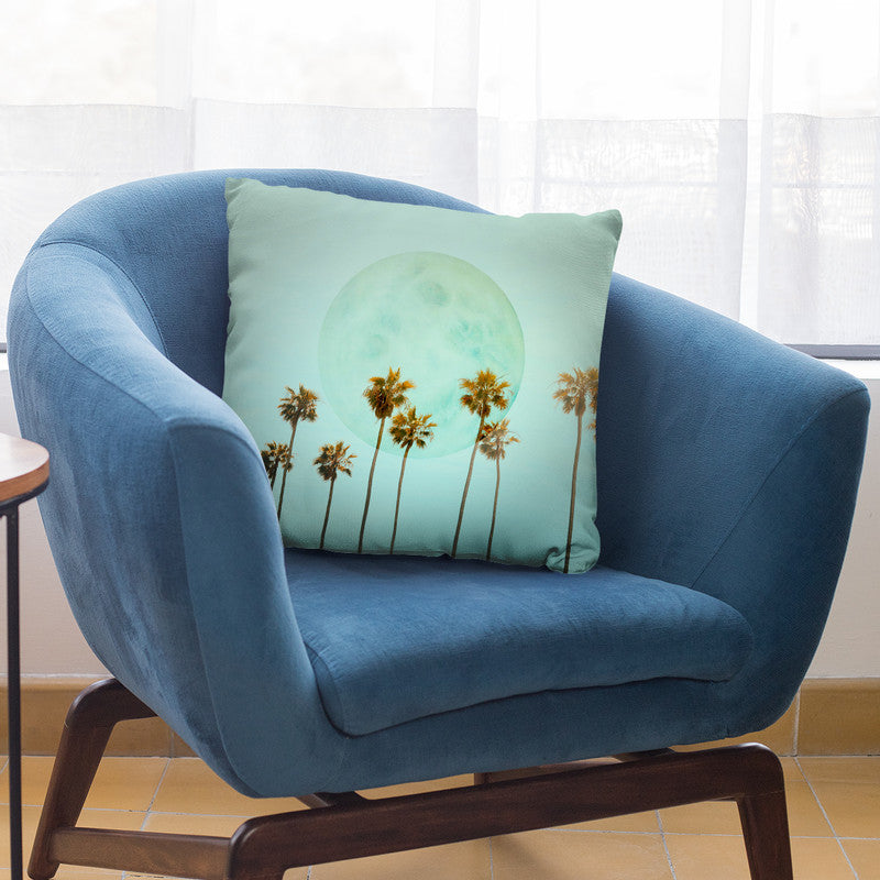Palm Trees Moon Throw Pillow By Andrea Haase