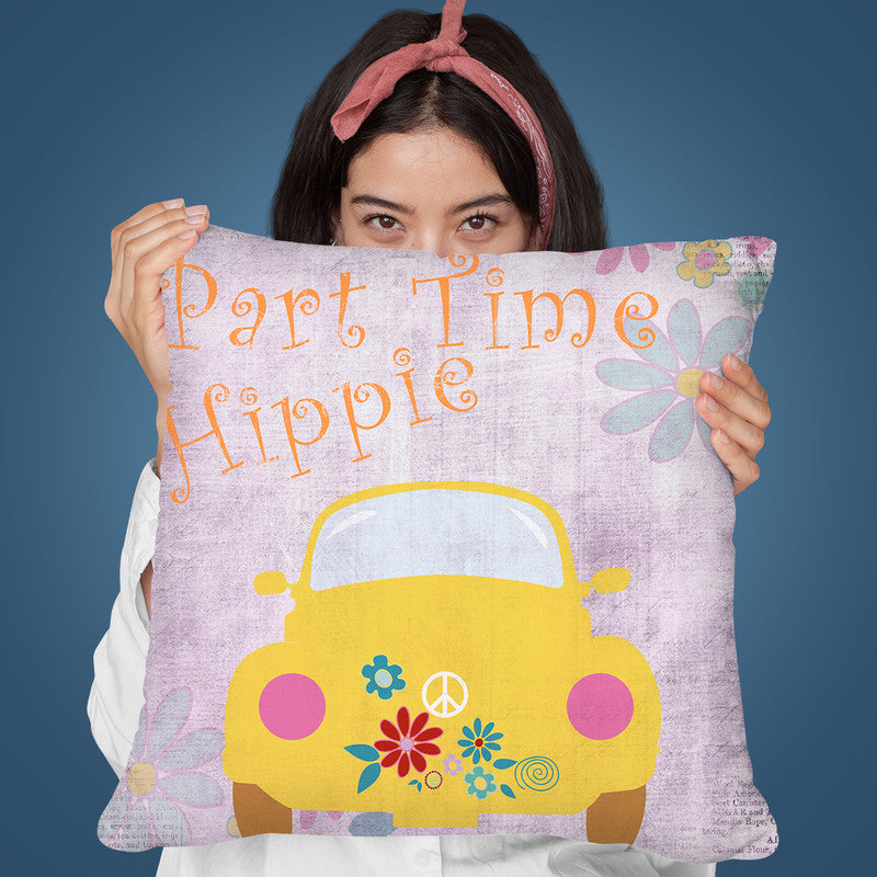 Part Time Hippie Throw Pillow By Andrea Haase