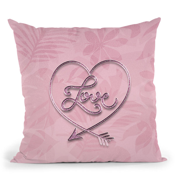 Pink Tropical Love Throw Pillow By Andrea Haase