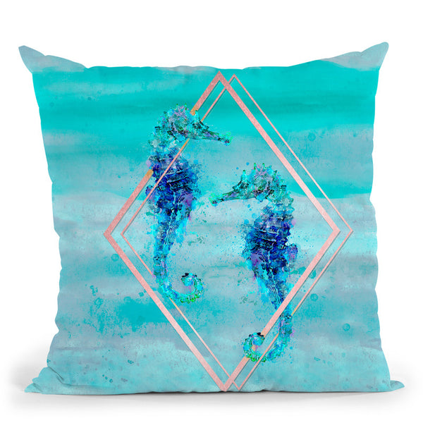 Seahorse Watercolor Throw Pillow By Andrea Haase
