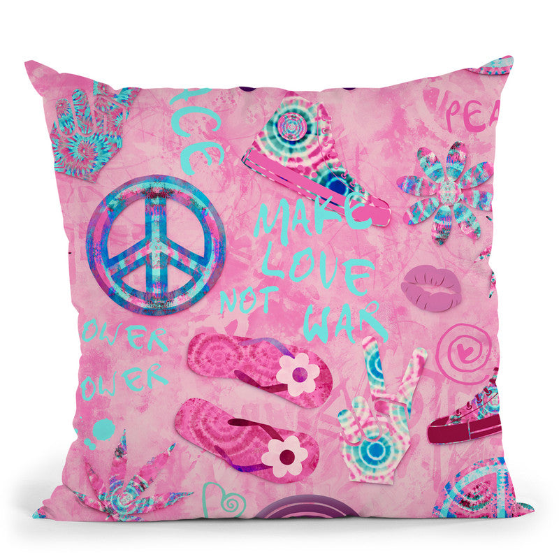 Tie Dye Happy Hippie Ii Throw Pillow By Andrea Haase