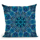 Tile Octagon Gemstone Blue Teal Throw Pillow By Andrea Haase