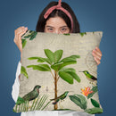 Tropical Journey Birds Throw Pillow By Andrea Haase