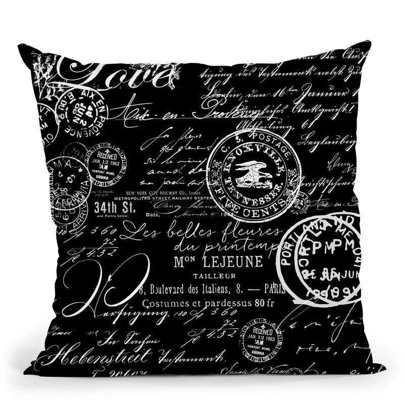 Vintage Black Throw Pillow By Andrea Haase
