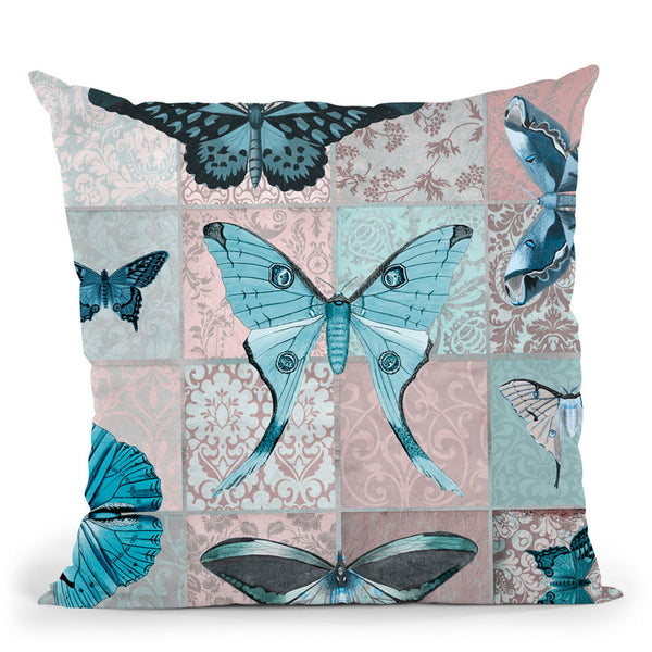 Vintage Butterflies Throw Pillow By Andrea Haase
