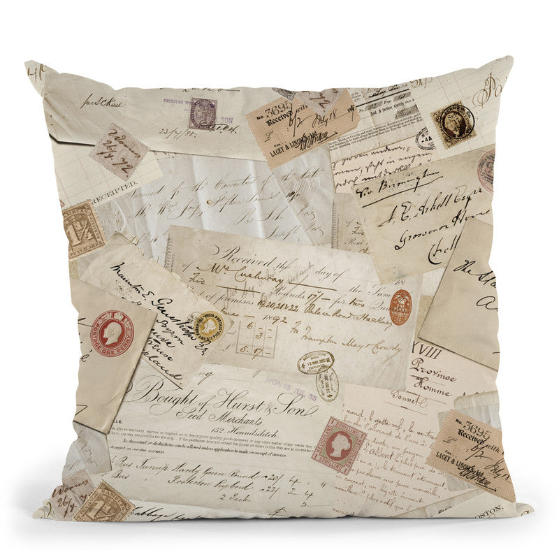 Vintage Letter Throw Pillow By Andrea Haase