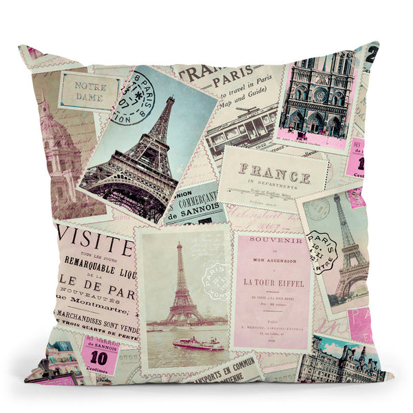 Vintage Postcards Iii Throw Pillow By Andrea Haase
