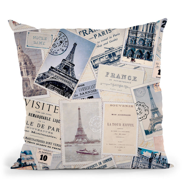 Vintage Postcards Iv Throw Pillow By Andrea Haase
