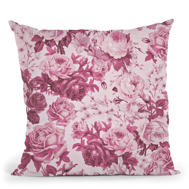 Vintage Roses Pink Ii Throw Pillow By Andrea Haase