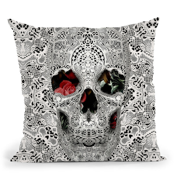 Lace Skull Light 6000 Throw Pillow By Ali Gulec