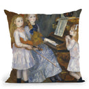 The Daughters Of Catulle Mend�s, Huguette Throw Pillow By Auguste Renoir