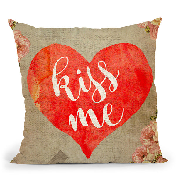 Kiss Me Throw Pillow By Elo Marc - All About Vibe
