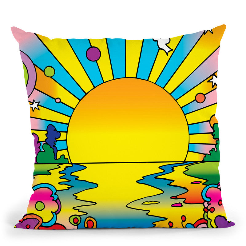Cosmic Sun Throw Pillow By Howie Green - All About Vibe