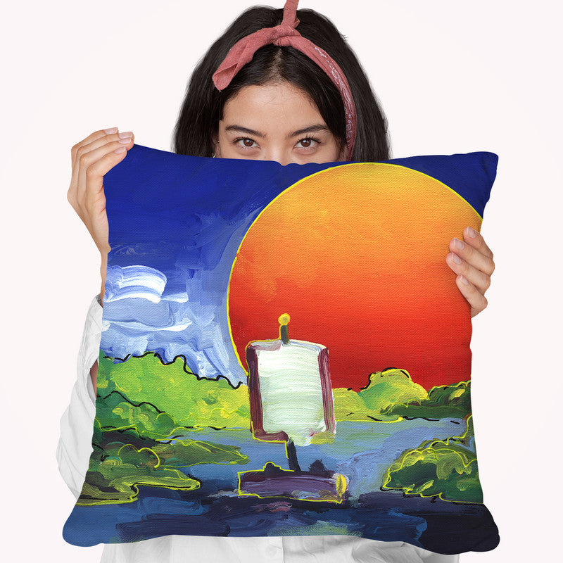 Sun Boat Throw Pillow By Howie Green - All About Vibe