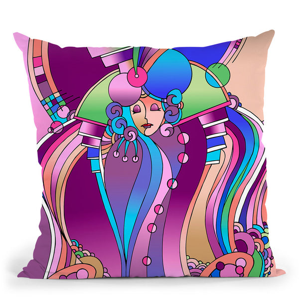 Art Deco Lady Bird Throw Pillow By Howie Green - All About Vibe