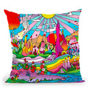 Red Roof Cottage Landscape Throw Pillow By Howie Green - All About Vibe